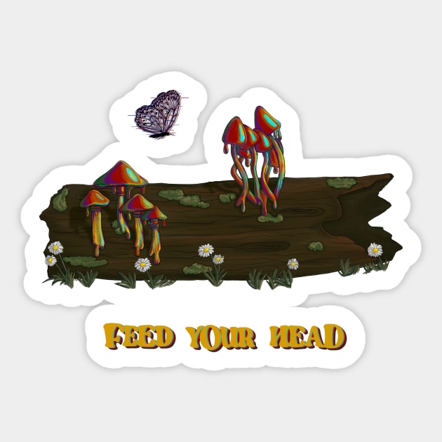 Feed Your Head Sticker by BugHellerman